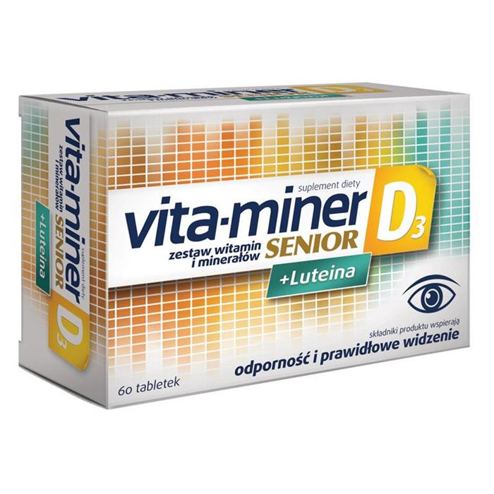 Vita-miner Senior D3 + luteina tabletki, 60 szt.