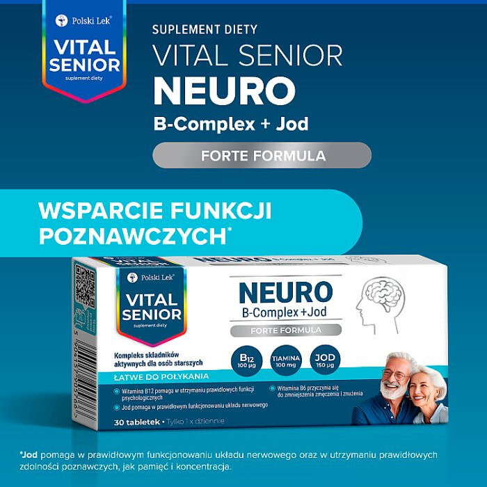Vital Senior Neuro B-Complex + Jod tabletki, 30 szt.