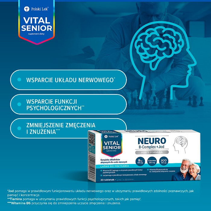 Vital Senior Neuro B-Complex + Jod tabletki, 30 szt.