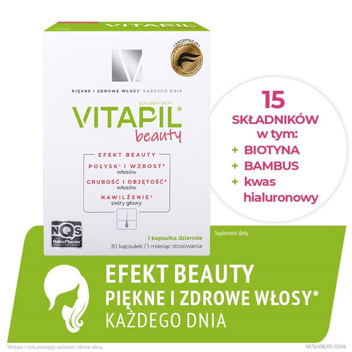 Vitapil Beauty kapsułki na gładkie i lśniące włosy, 30 szt.