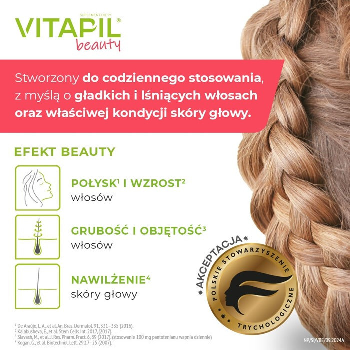 Vitapil Beauty kapsułki na gładkie i lśniące włosy, 30 szt.