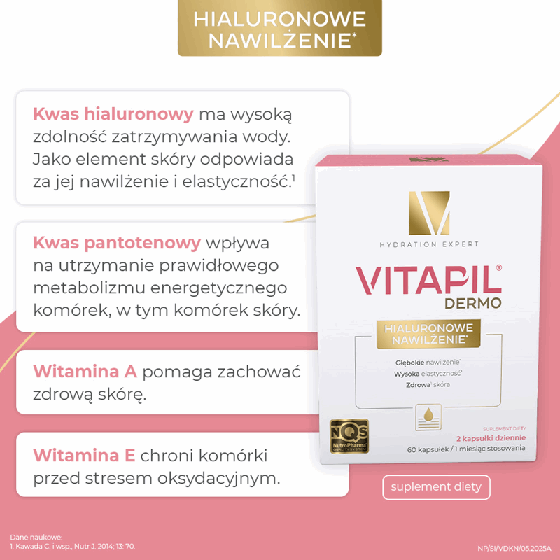 Vitapil Dermo Hialuronowe Nawilżenie kapsułki, 60 szt.