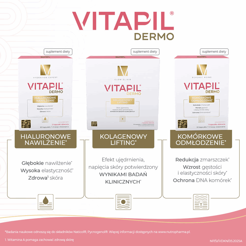 Vitapil Dermo Hialuronowe Nawilżenie kapsułki, 60 szt.