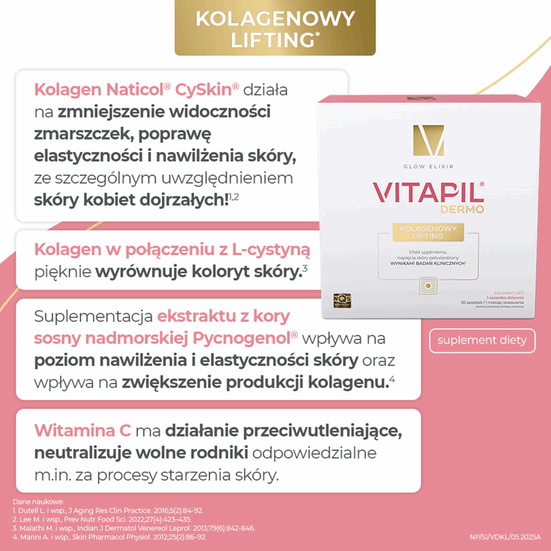 Vitapil Dermo Kolagenowy Lifting saszetki do twarzy, 30 szt.
