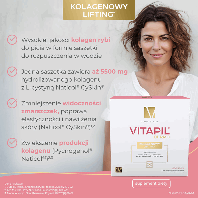 Vitapil Dermo Kolagenowy Lifting saszetki do twarzy, 30 szt.