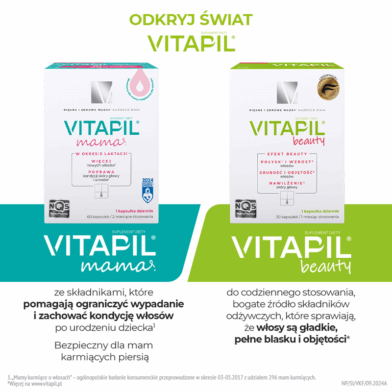Vitapil kapsułki z biotyną przy wzmożonym wypadaniu włosów, 60 szt.