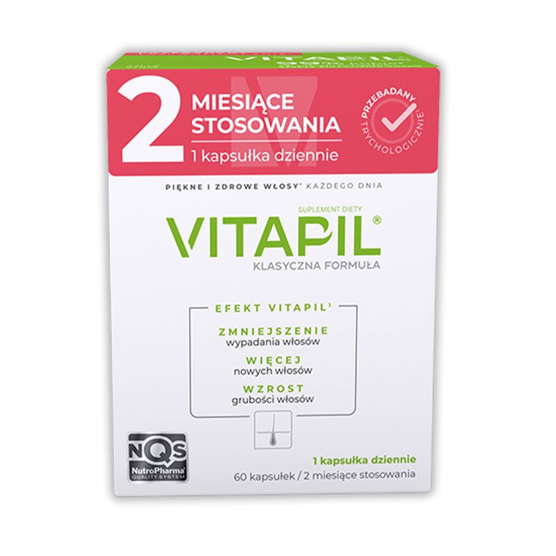 Vitapil kapsułki z biotyną przy wzmożonym wypadaniu włosów, 60 szt.