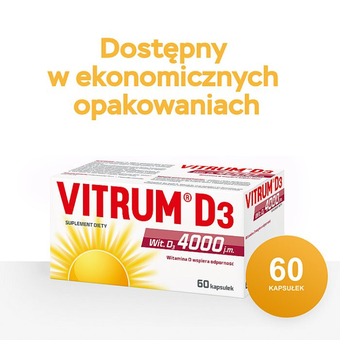 Vitrum D3 4000 IU kapsułki na niedobory witaminy D, 60 szt.