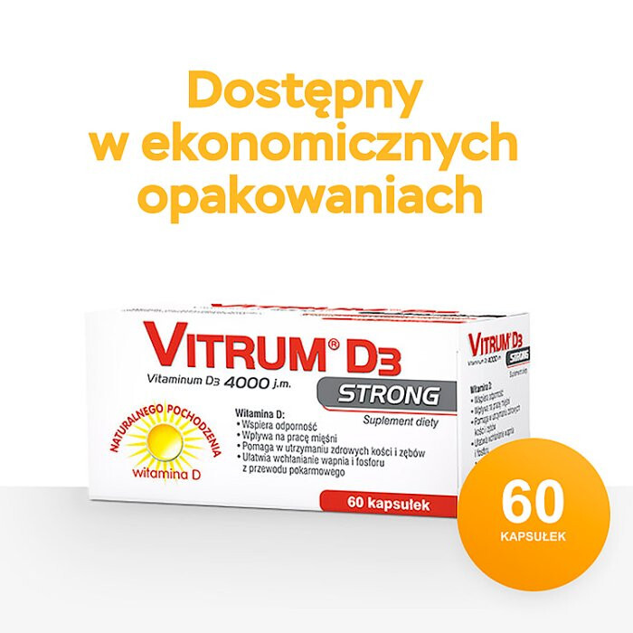 Vitrum D3 Strong 4000 IU witamina D3 kapsułki duopak, 2 x 60 szt.