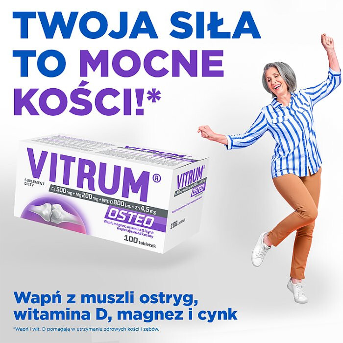 Vitrum Osteo tabletki z witaminą D i wapniem na zdrowe kości, 100 szt.