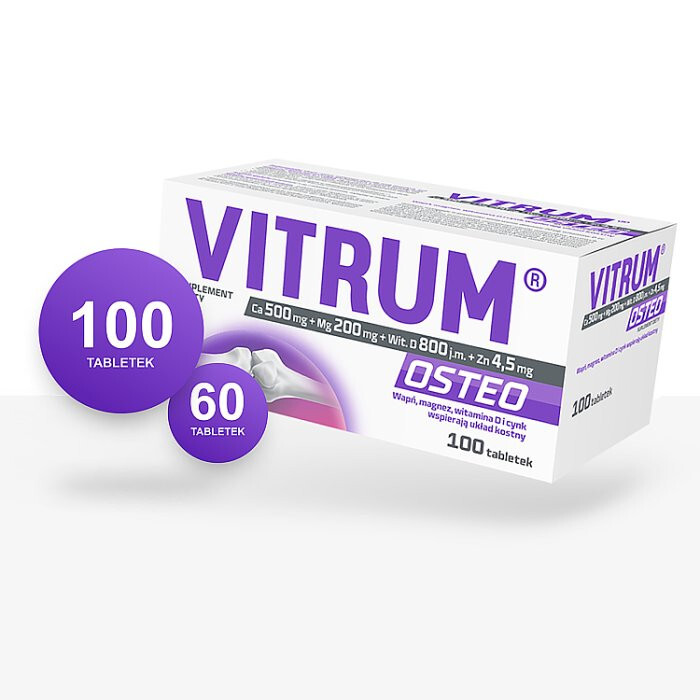 Vitrum Osteo tabletki z witaminą D i wapniem na zdrowe kości, 100 szt.