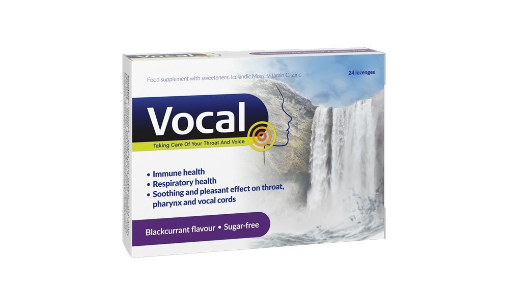 Vocal czarna porzeczka pastylki do ssania, 24 szt.