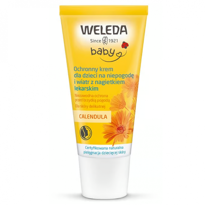 Weleda Baby Calendula Ochronny krem dla dzieci na niepogodę i wiatr z nagietkiem lekarskim, 30 ml