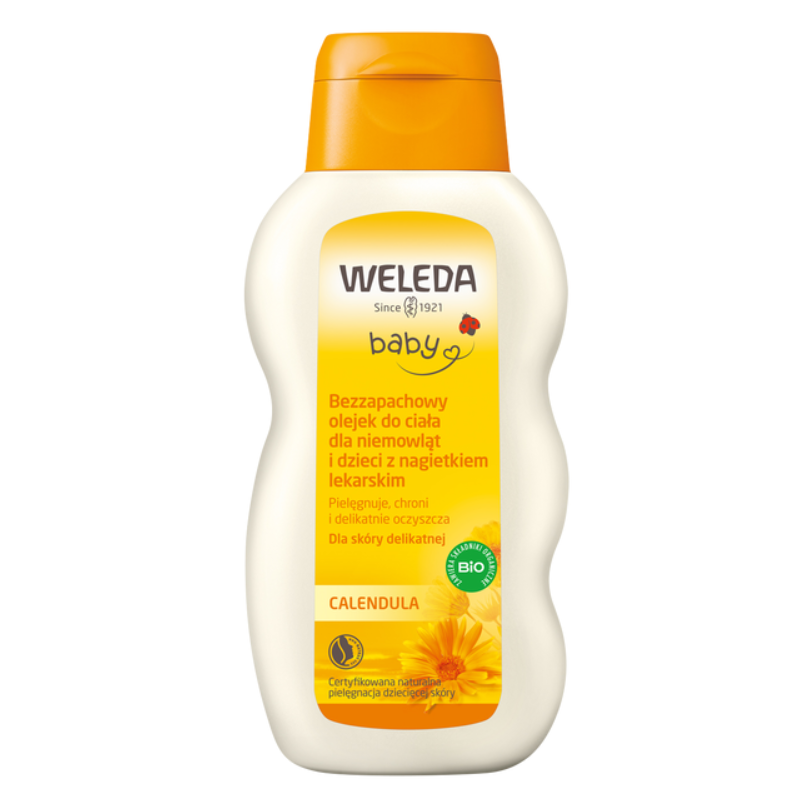 Weleda Baby Calendula Olejek do ciała dla niemowląt i dzieci z nagietkiem lekarskim, 200 ml