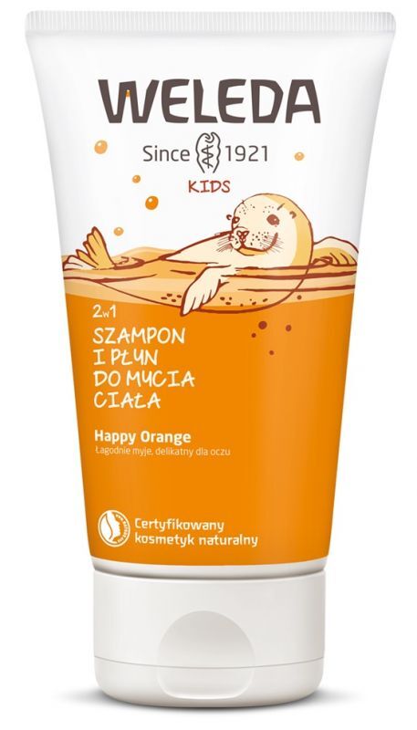 WELEDA KIDS 2w1 Szampon i płyn do mycia ciała Happy Orange 150 ml