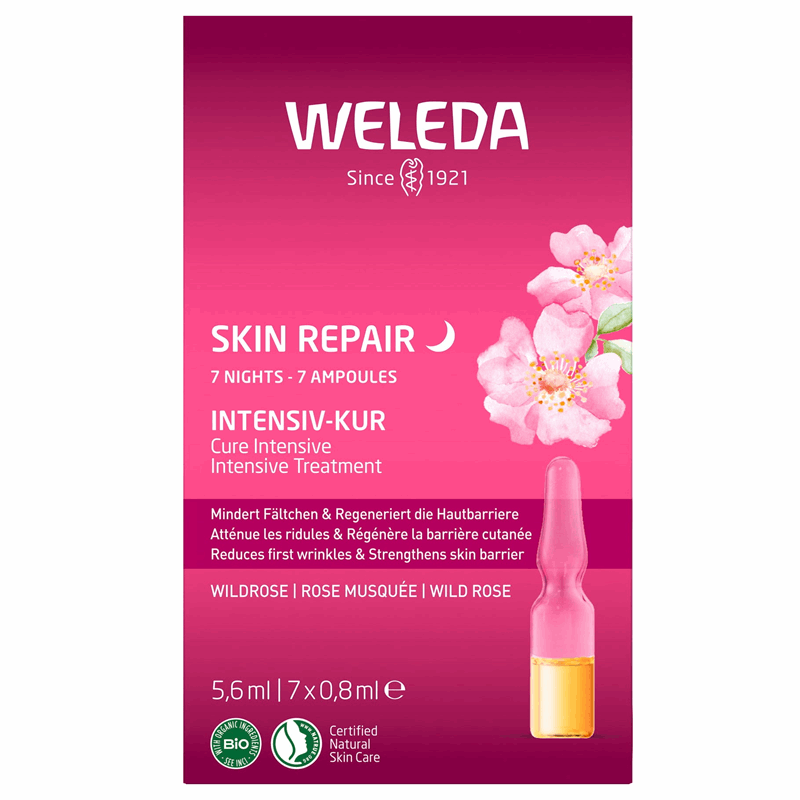 Weleda Skin Repair Intensywna kuracja z dziką różą ampułki, 7 szt.