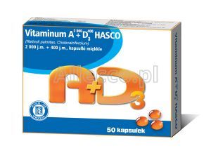 Witamina A+D3 (2000j.m.A+400j.m.D3) 50 kaps.