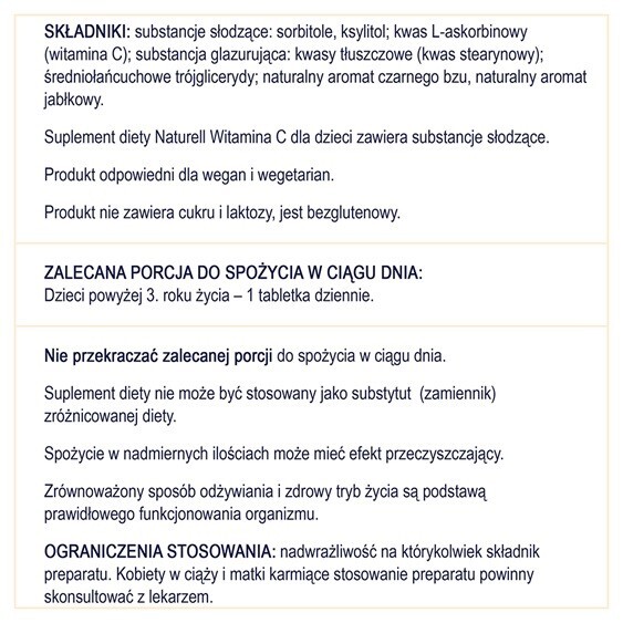 Witamina C dla dzieci pastylki do ssania, 60 szt.