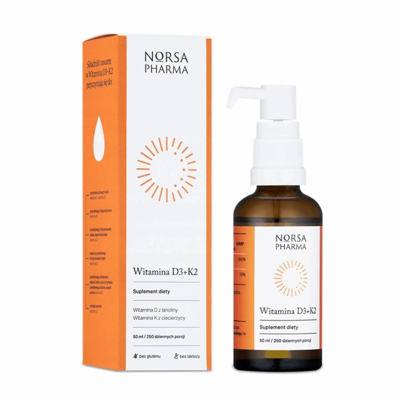 Witamina D3+K2 krople, 50 ml