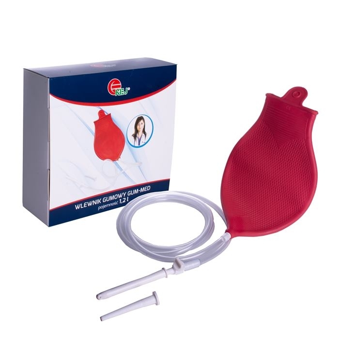 Wlewnik z kanką gumowy 1,2 l + 2 końcówki