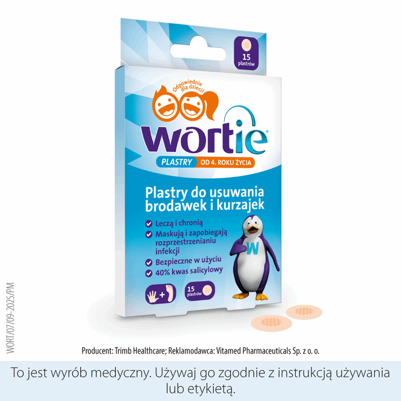 Wortie Plastry do usuwania brodawek i kurzajek 15 szt.