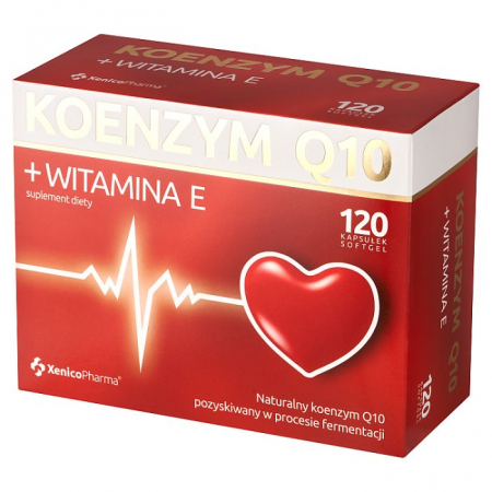 Xenico Koenzym Q10 + witamina E kapsułki spowalniające starzenie, 120 szt.