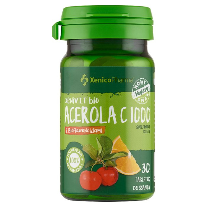 Xenivit Bio Acerola C 1000 tabletki do ssania z naturalną witaminą C, 30 szt.