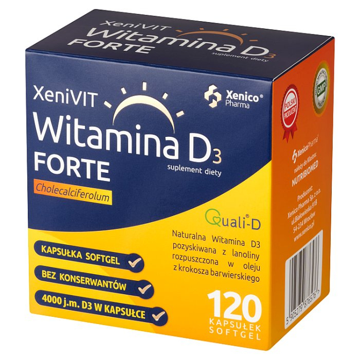 XeniVit Witamina D Forte 4000 IU kapsułki miękkie, 120 szt.
