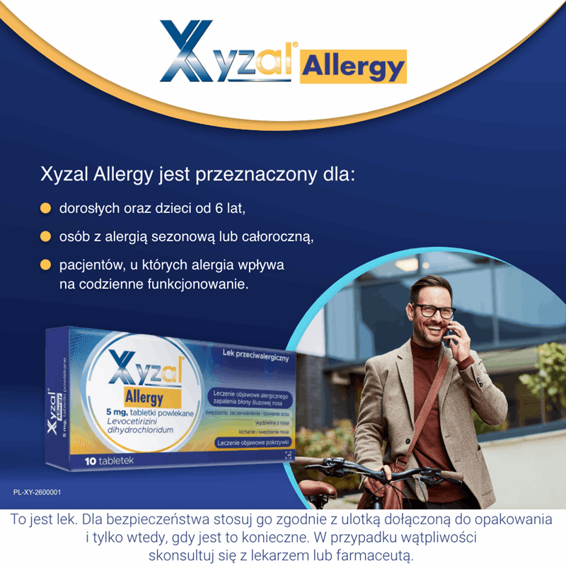 Xyzal Allergy 5 mg tabletki powlekane na alergię, 10 szt.
