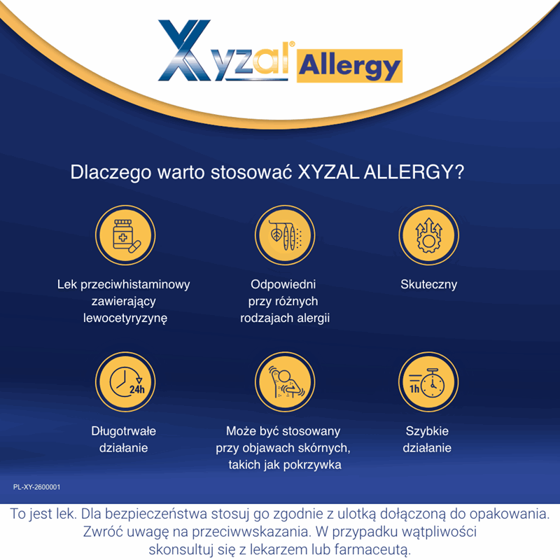 Xyzal Allergy 5 mg tabletki powlekane na alergię, 10 szt.