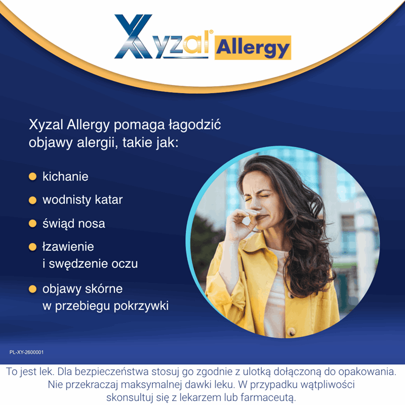 Xyzal Allergy 5 mg tabletki powlekane na alergię, 10 szt.