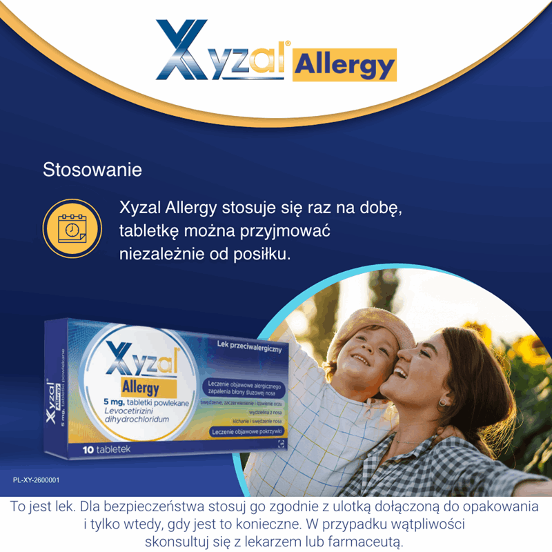 Xyzal Allergy 5 mg tabletki powlekane na alergię, 10 szt.