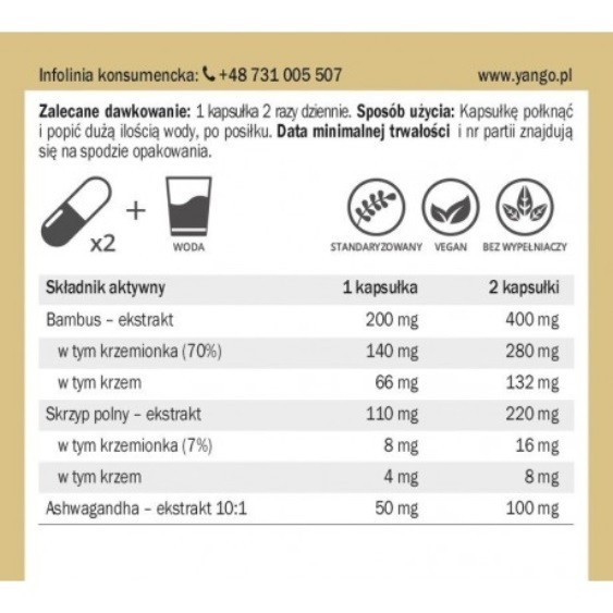 Yango Krzem Complex kapsułki, 100 szt.