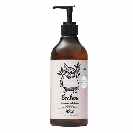 YOPE Naturalne mydło w płynie Imbir i drzewo sandałowe, 500 ml