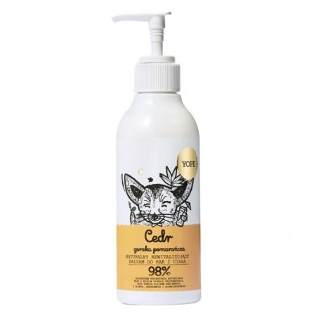 YOPE Naturalny balsam do rąk i ciała Cedr i gorzka pomarańcza 300 ml