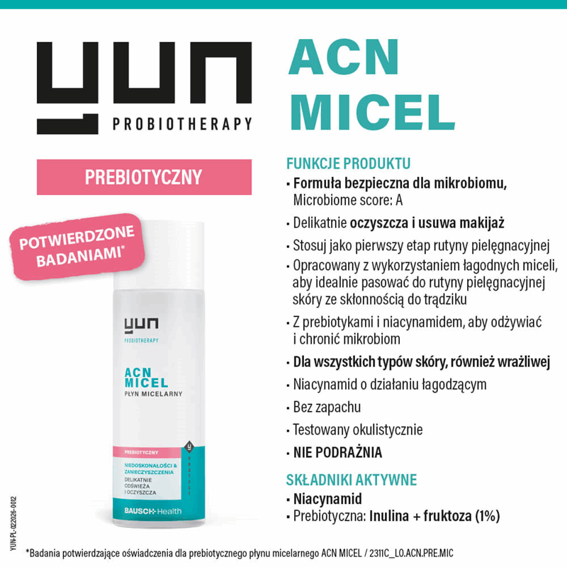 Yun ACN Miceral płyn micelarny prebiotyczny, 200 ml