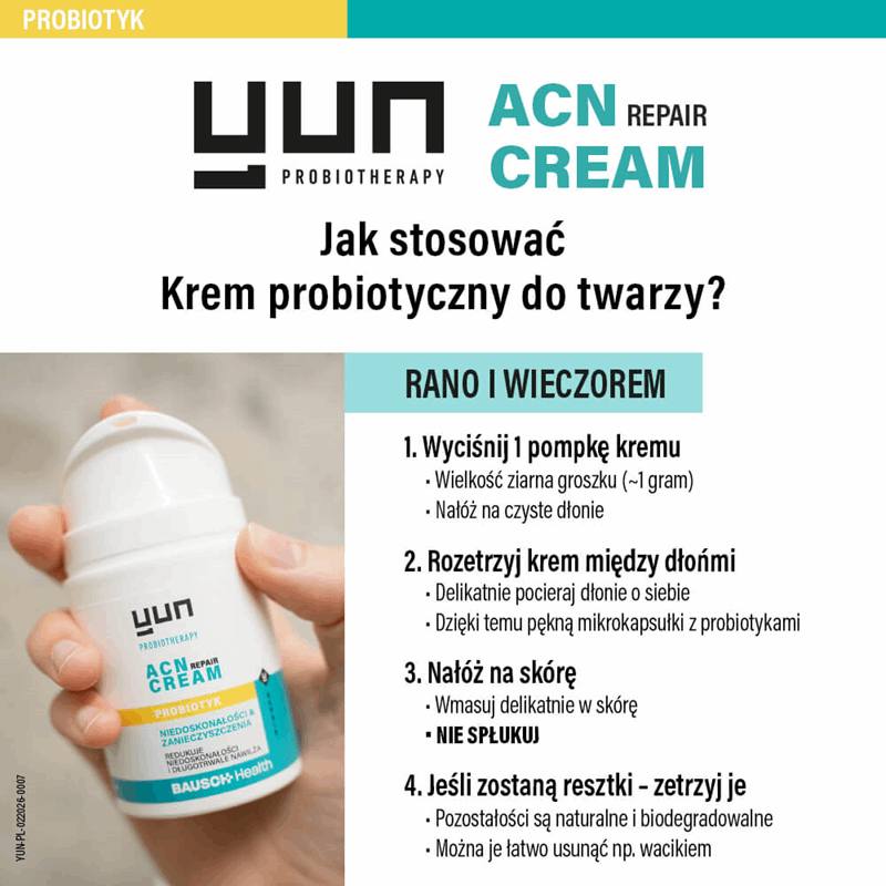 Yun ACN Repair Cream krem probiotyczny do twarzy, 50 ml