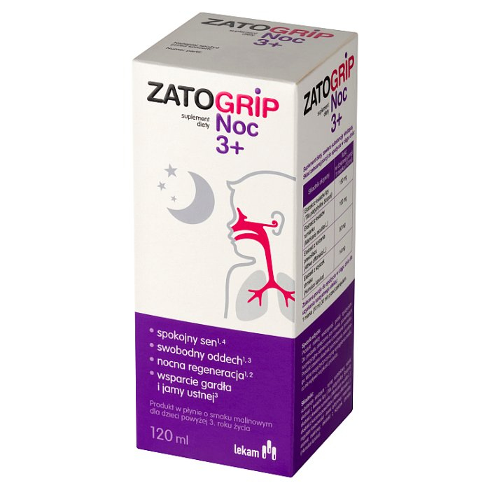 Zatogrip Kids Noc 3+ płyn o smaku malinowym, 120 ml