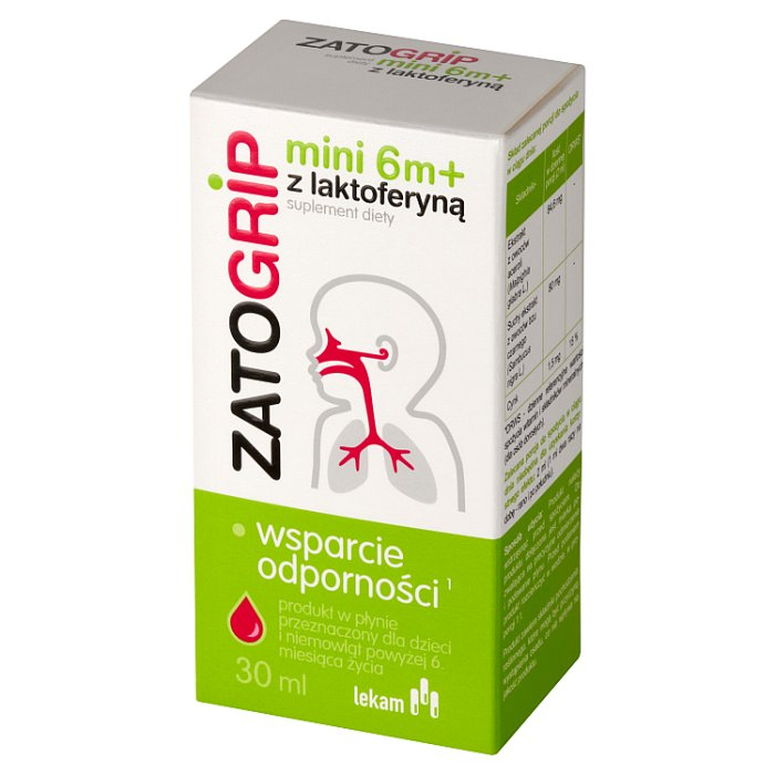 Zatogrip Mini 6m+ z laktoferyną krople dla dzieci, 30 ml
