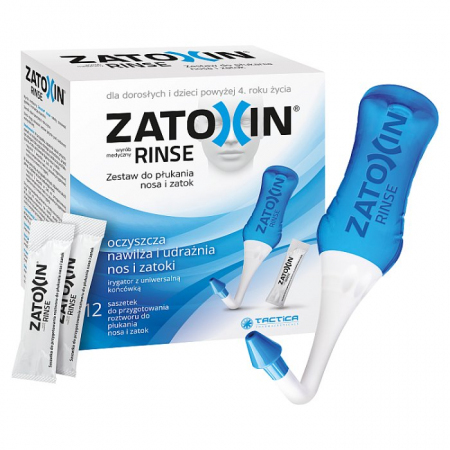 Zatoxin Rinse zestaw do płukania nosa i zatok irygator + saszetki, 12 szt.