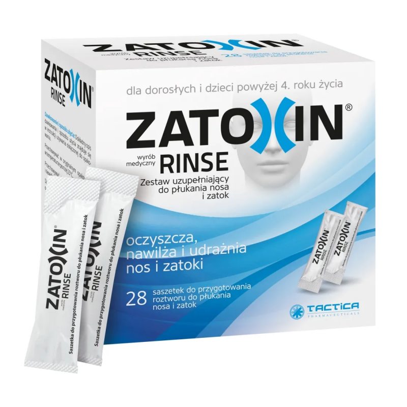 Zatoxin Rinse Zestaw uzupełniający do płukania nosa i zatok saszetki, 28 szt.