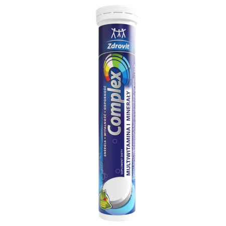 Zdrovit Complex Multiwitamina i Minerały tabletki musujące o smaku pomarańczowym, 24 szt.