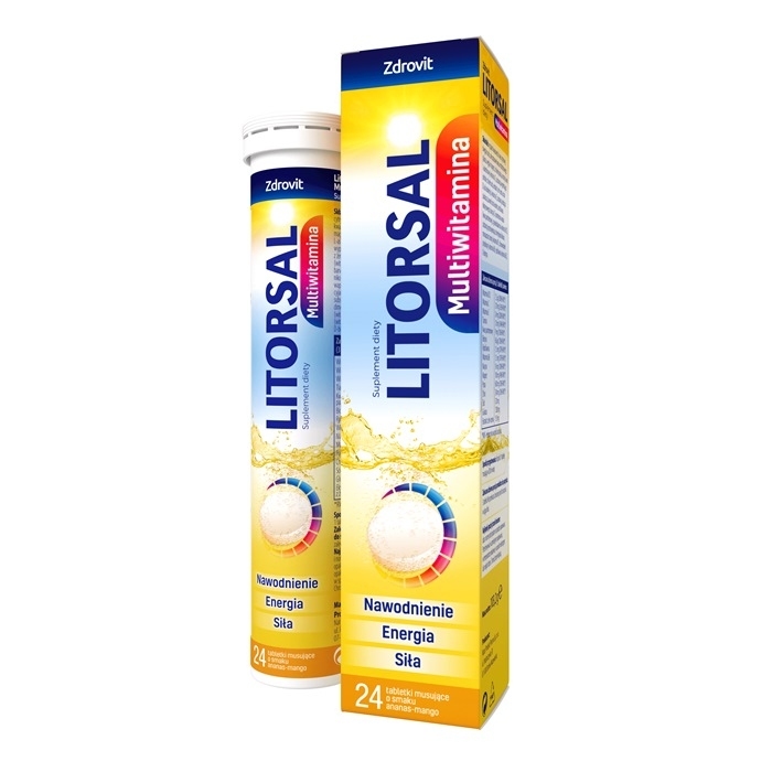 ZDROVIT Litorsal Multiwitamina (ananas-mango) 24 tabletki musujące