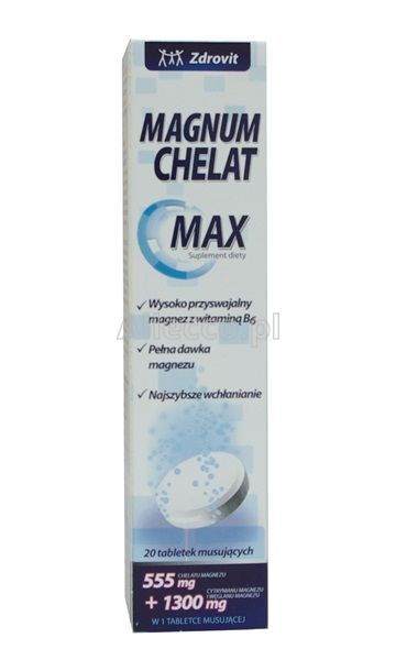 Zdrovit Magnum Chelat Max tabletki musujące, 20 szt.