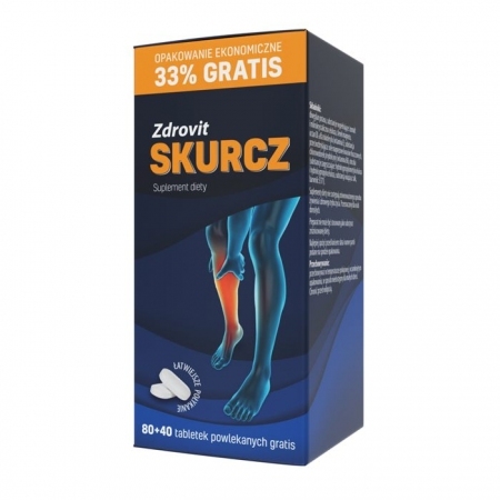 Zdrovit Skurcz tabletki powlekane z magnezem, 80 + 40 szt.