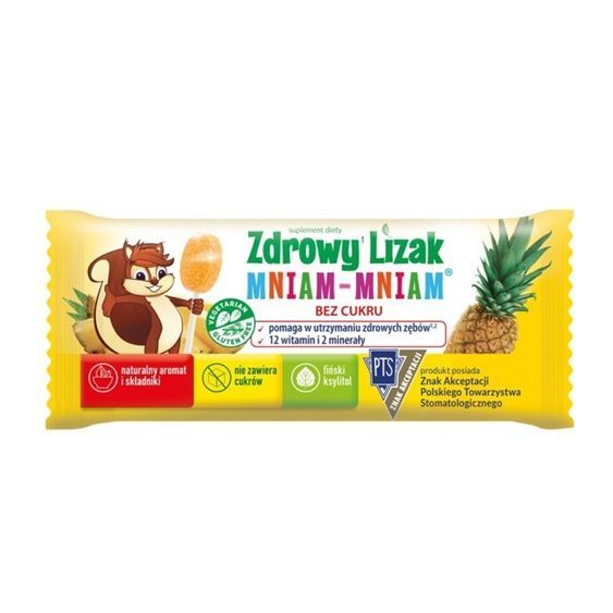 Zdrowy Lizak Mniam-Mniam lizak o smaku ananasowym, 1 szt.