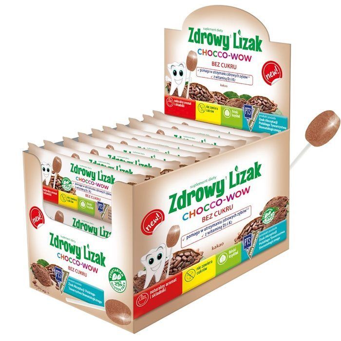 Zdrowy Lizak Mniam-Mniam Chocco-Wow 40 sztuk