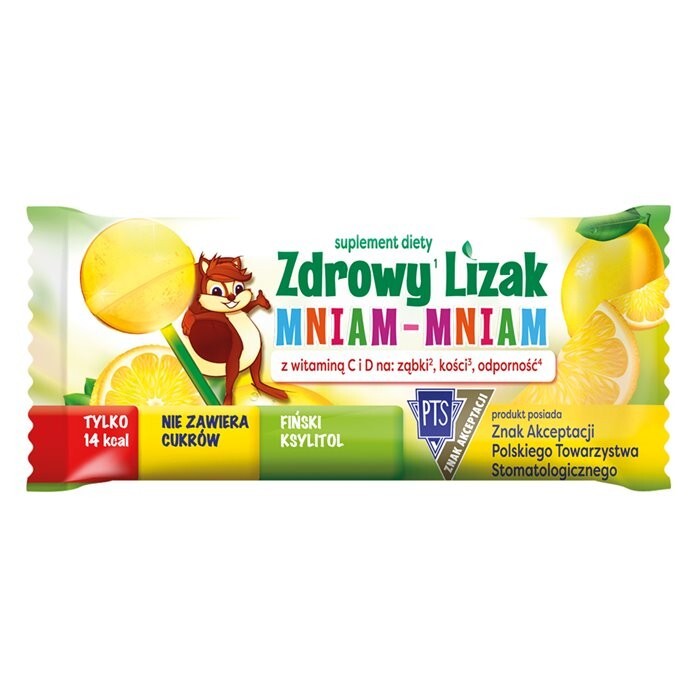 Zdrowy Lizak Mniam-Mniam Cytryna 40 sztuk (lizak kulka)