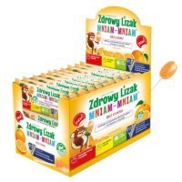 Zdrowy lizak Mniam-Mniam o smaku pomarańczowym, 40 szt.