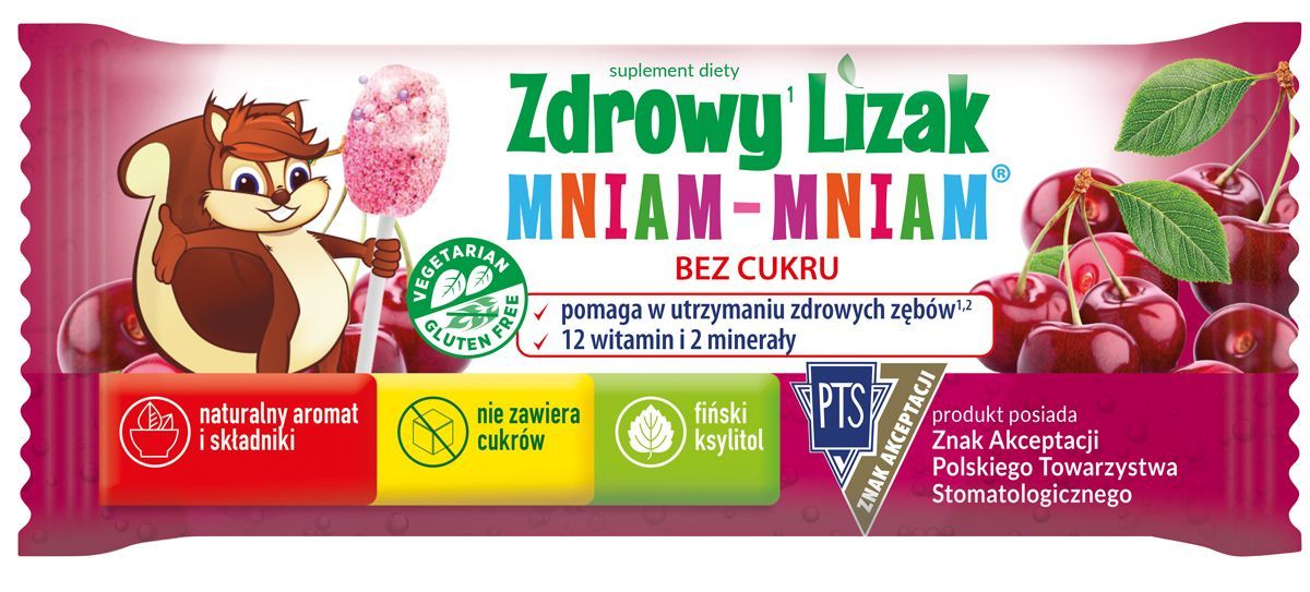 Zdrowy lizak mniam-mniam smak musującej wiśni 1 szt.
